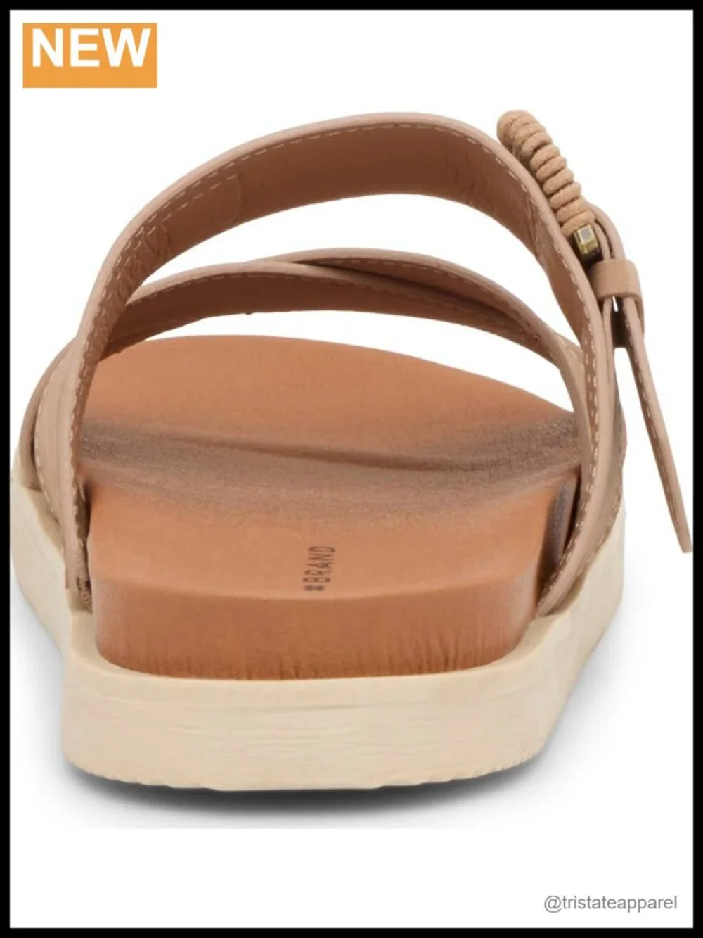 Nubuck Platform Slide Sandals Open Round Toe Casual
